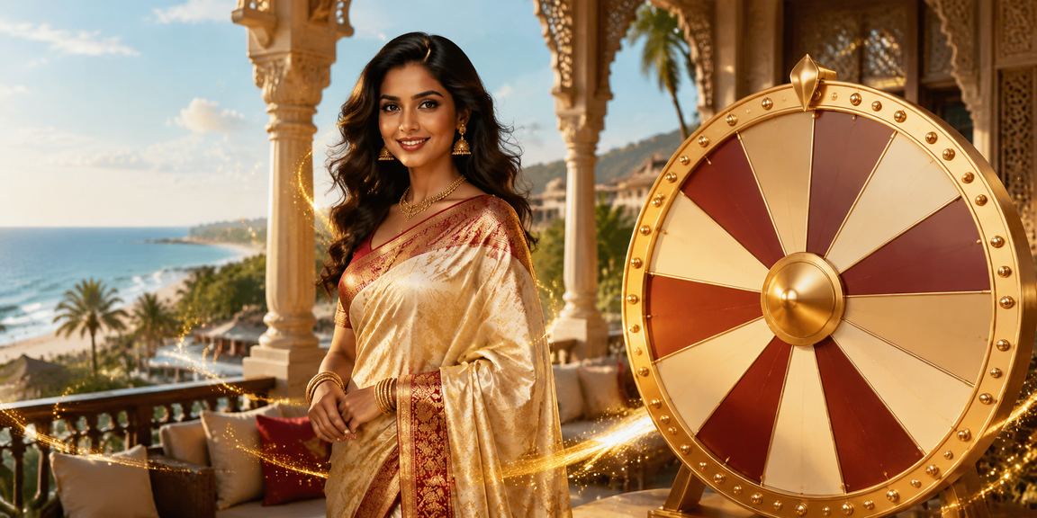 Roulette game scene with a model in a saree at Cox's Bazar