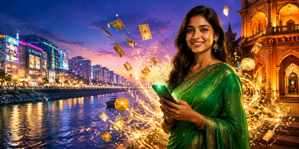 কুমিল্লায় শাড়ি পরিহিত মডেলের সাথে ক্যাশব্যাক বোনাস ও লটারি পরিবেশের দৃশ্য